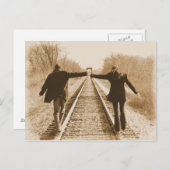 De rails bij elkaar lopen - Briefkaart (Voorkant / Achterkant)