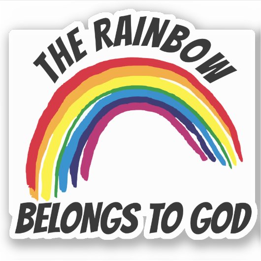 DE RAINBOW BEHOORT TOT GOD DECAL STICKER (Voorkant)