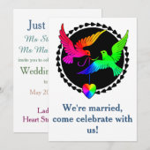 De Rainbow Dove Gay Receptie Uitnodiging (Voorkant / Achterkant)