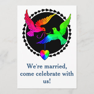 De Rainbow Dove Gay Receptie Uitnodiging