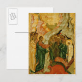 De Raising van Lazarus, Russisch icoon Briefkaart (Voorkant / Achterkant)