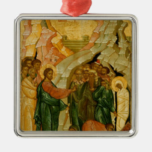 De Raising van Lazarus, Russisch icoon Metalen Ornament