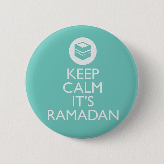de ramadan-turkooise rustig houden ronde button 5,7 cm (Voorkant)