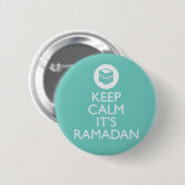 de ramadan-turkooise rustig houden ronde button 5,7 cm (Voorkant /achterkant)