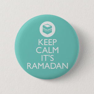 de ramadan-turkooise rustig houden ronde button 5,7 cm