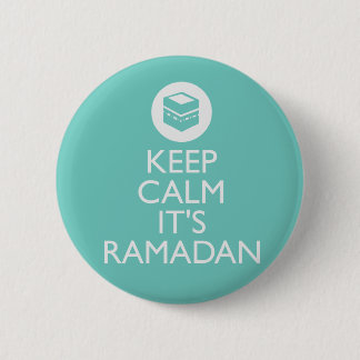 de ramadan-turkooise rustig houden ronde button 5,7 cm