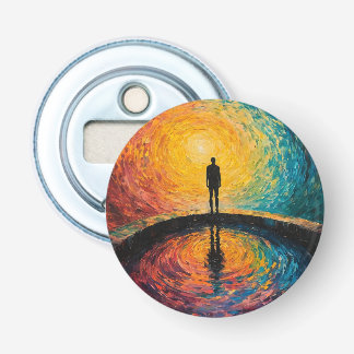 De rand van de dimensie button flesopener