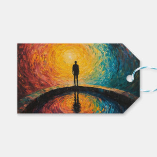 De rand van de dimensie cadeaulabel
