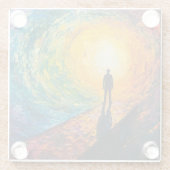 De rand van de dimensie glazen onderzetter (Achterkant)