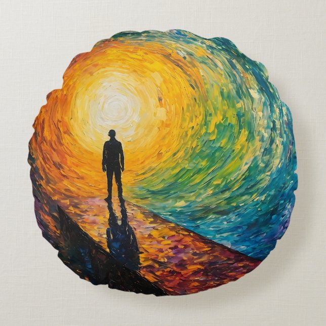 De rand van de dimensie rond kussen (Voorkant)