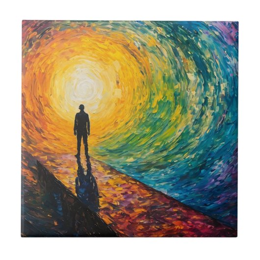 De rand van de dimensie tegeltje (Voorkant)