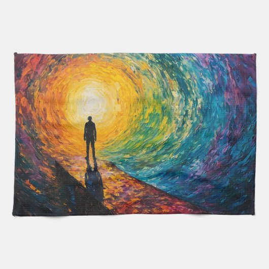 De rand van de dimensie theedoek (Horizontaal)