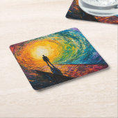 De rand van de dimensie vierkante kartonnen onderzetter (Schuin)