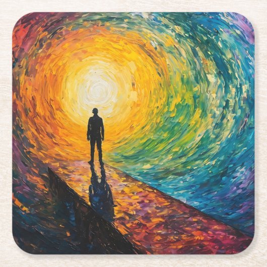 De rand van de dimensie vierkante kartonnen onderzetter (Voorkant)