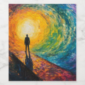 De rand van de dimensie wijn etiket (Enkel label)