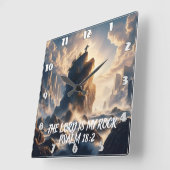 De rand van het bestaan DE HEER IS MIJN ROTS Vierkante Klok (Hoek)