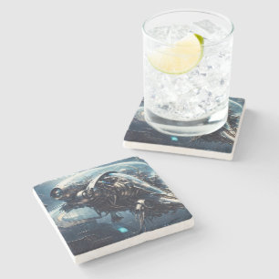 De Raspian Dynamorph Drone AI Art van Xzendor7 Stenen Onderzetter