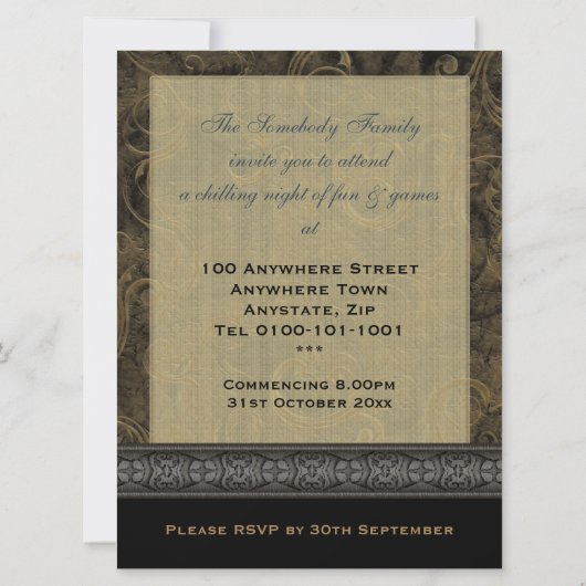 De Raven Gothic Style Uitnodiging (Achterkant)