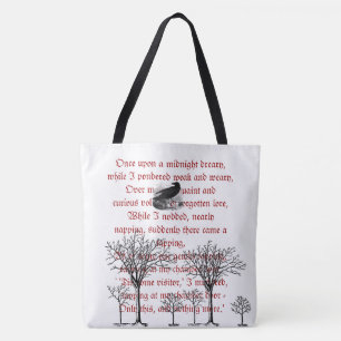De Raven Red  Poem Canvas tas
