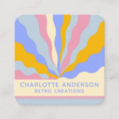 De  Rays Abstracte Trendy naam van Retro Vierkante Visitekaartje (Voorkant)