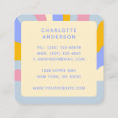 De  Rays Abstracte Trendy naam van Retro Vierkante Visitekaartje (Achterkant)