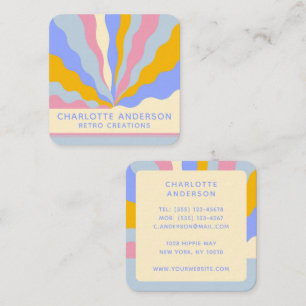 De Rays Abstracte Trendy naam van Retro Vierkante Visitekaartje