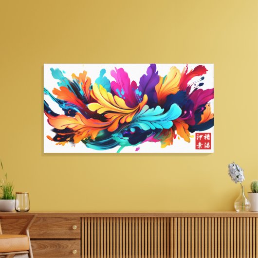 De razende bladeren canvas afdruk (Insitu (Woonkamer))