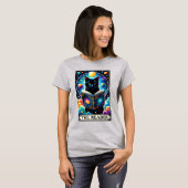 De Reader Black Cat Tarot Kaart T-shirt (Voorkant volledig)