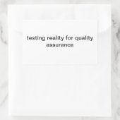 De realiteit testen voor kwaliteitsborging rechthoekige sticker (Tas)