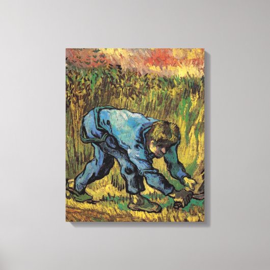 De Reaper met Sickle van Vincent van Gogh Canvas Afdruk (Voorkant)