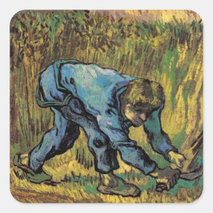 De Reaper met Sickle van Vincent van Gogh Vierkante Sticker