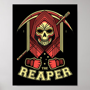 De Reaper Mma Bjj Kickboksen Boksen Cage Fighter Poster