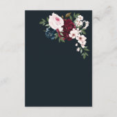 De receptie Bourgondië & Navy Waterverf Bloemen Informatiekaartje (Achterkant)