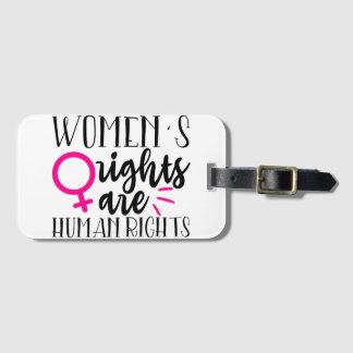 De rechten van de vrouw zijn mensenrechten bagagelabel