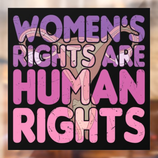 De rechten van de vrouw zijn mensenrechten raamsticker (Vel 2)
