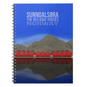 De Red Boat Houses Sunndalsøra Norway Canvas Prin Notitieboek