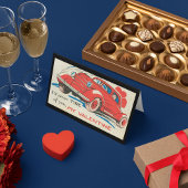 De  Red Classic Car Valentijn uit 1950 Feestdagen Kaart