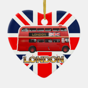 De Red London Double Decker Bus Keramisch Ornament