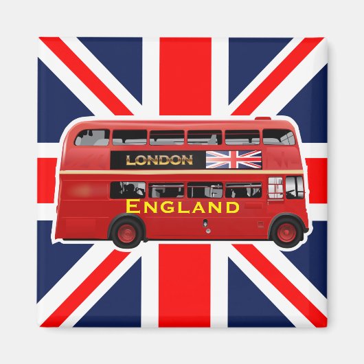 De Red London Double Decker Bus Magneet (Voorkant)