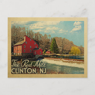 De Red Mill Clinton New Jersey Vintage Travel Briefkaart