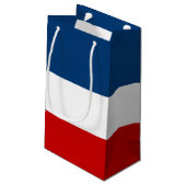 De Red White en Blue Gift Bag - Klein, glanzend Klein Cadeauzakje (Achterkant Gekanteld)