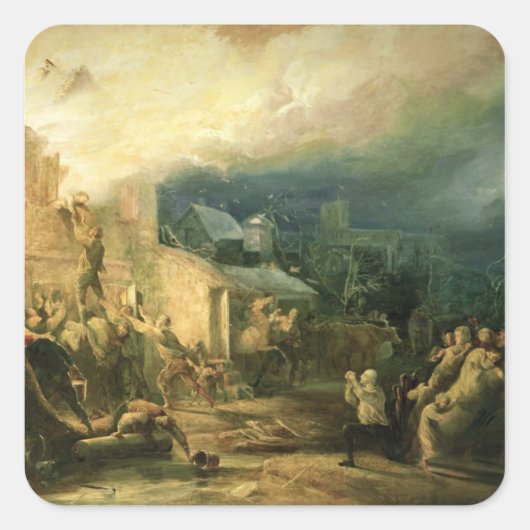 De redding van John Wesley Vierkante Sticker (Voorkant)