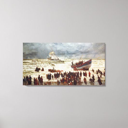 De reddingsboot, 1873 canvas afdruk (Voorkant)