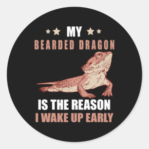 De reden Bearded Dragon Pet Reptiel Lover Tiny D Ronde Sticker