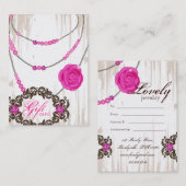 De Réduction Bijoux carte cadeau Rose collier diamants rose (Devant / Derrière)