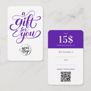 De Réduction Carte Cadeau Code QR Promotion Moderne à Rabais Vi