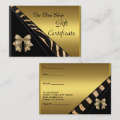 De Réduction Carte Cadeau Élégant Or Noir (Devant / Derrière)