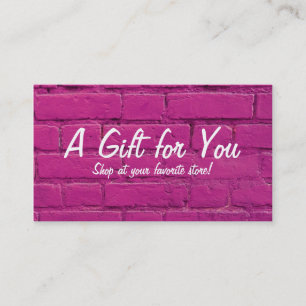 De Réduction Carte cadeau en briques roses