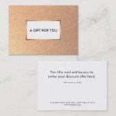 De Réduction Carte cadeau Or Faux Cuivre Glamour (Devant / Derrière)