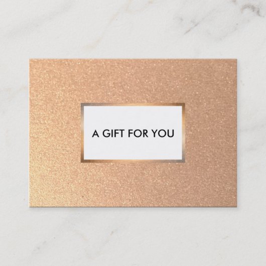 De Réduction Carte cadeau Or Faux Cuivre Glamour (Devant)